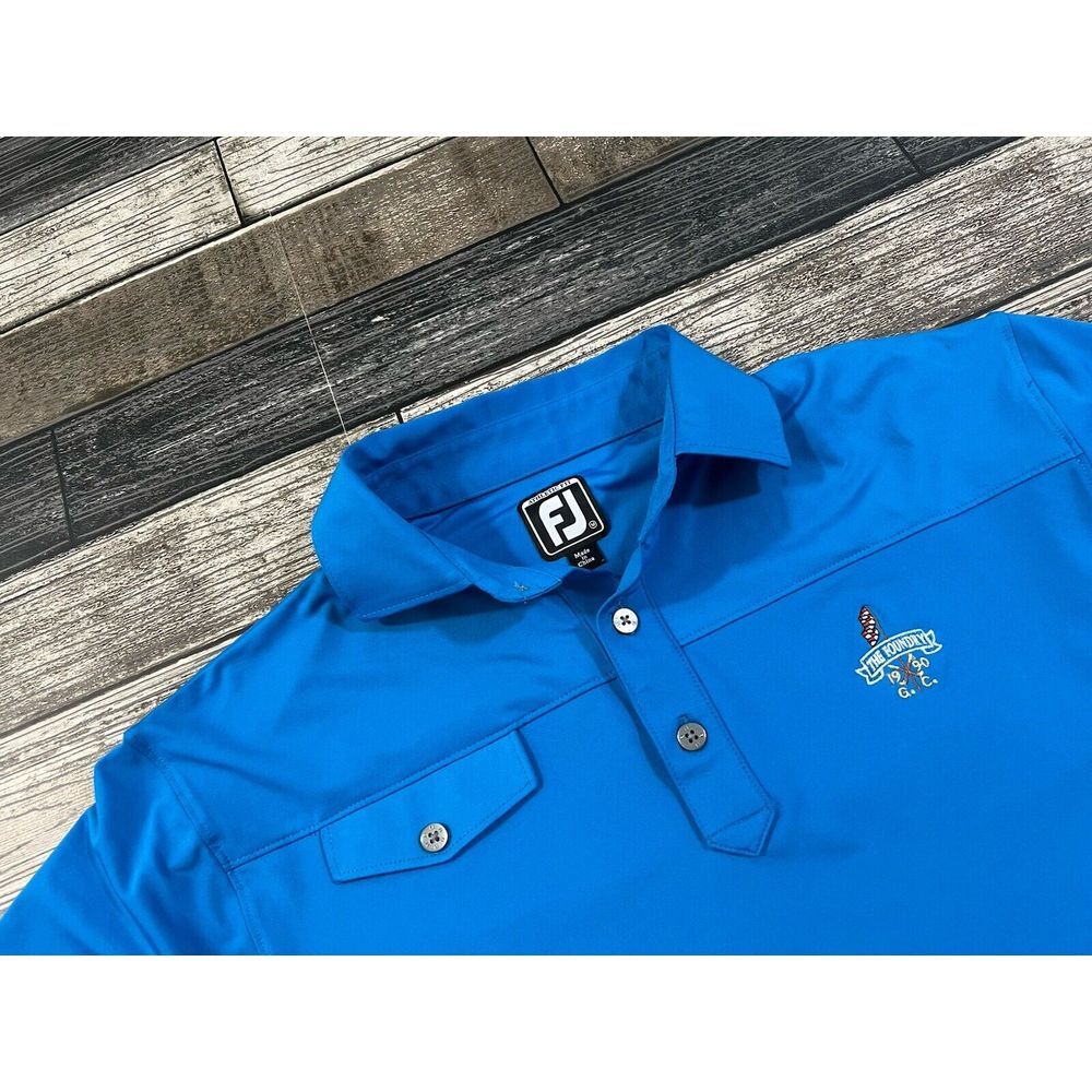 FootJoy FJ Polo Shirt Men M  Blue Athletic Fit‎  Club Logo